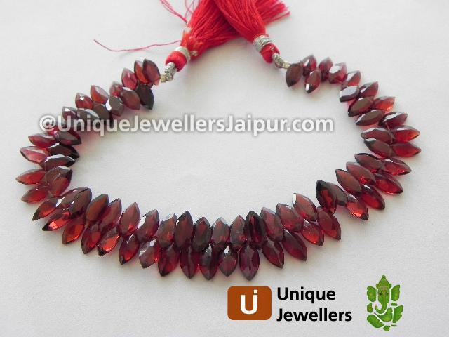 Garnet Cut Marquise Beads